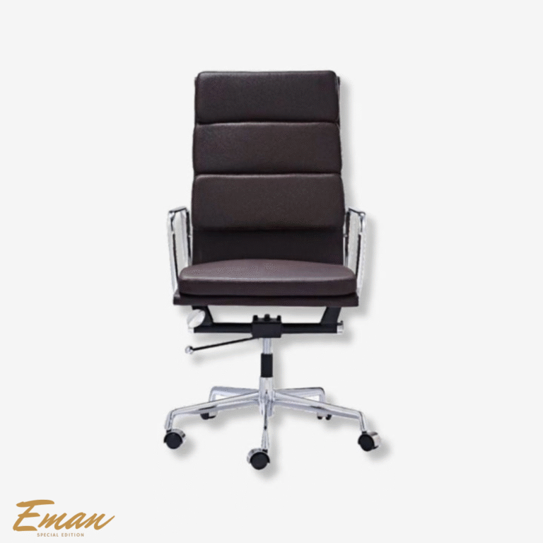 Armchair office chair high back soft pad 219 in brown leather from My House of Furniture