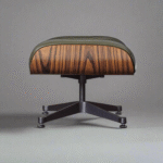 Close-up of the premium leather on lounge chair Charles and Ray Eames