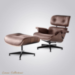 Premium Brown Leather Eames Lounge Chair & Walnut Wood – Classic Comfort & Style