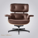 Premium Brown Leather Eames Lounge Chair & Walnut Wood – Classic Comfort & Style - Image 2