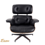 Black Charles Eames Lounge Chair with rosewood back and normal base