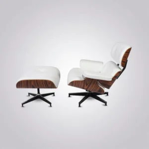 Eames style lounge chair and ottoman dimensions diagram in centimetres